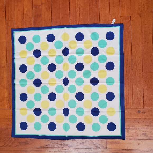 Vintage Women’s Scarf 100% Polyester Polka Dots Vibrant Color Made in Italy. - Picture 1 of 6